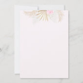 ピンクパンプキンガールフローラボウベビーシャワー サンキューカード (裏面)