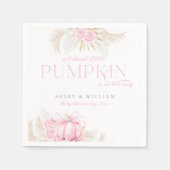 ピンクパンプキンガールフローラボウベビーシャワー スタンダードカクテルナプキン (正面)