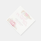 ピンクパンプキンガールフローラボウベビーシャワー スタンダードカクテルナプキン (角)