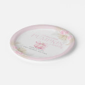 ピンクパンプキンガールフローラボウベビーシャワー ペーパープレート (アングル)