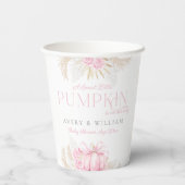 ピンクパンプキンガールフローラボウベビーシャワー 紙コップ (裏面)