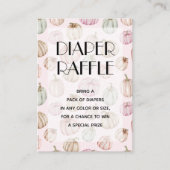 ピンクパンプキンガールベビーおむつラッフル エンクロージャーカード (正面)