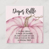 ピンクパンプキンガールベビーおむつラッフル エンクロージャーカード (正面)