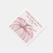 ピンクパンプキンガールベビーシャワー スタンダードカクテルナプキン (角)