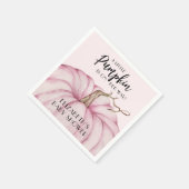 ピンクパンプキンガールベビーシャワー スタンダードカクテルナプキン (角)