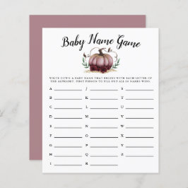 ピンクパンプキンガールベビー名シャワーゲーム