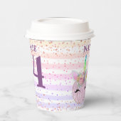 ピンクパンプキングリッターユニコーンフォー誕生日 紙コップ (左)