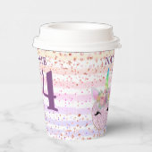 ピンクパンプキングリッターユニコーンフォー誕生日 紙コップ (右)