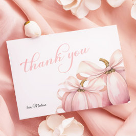 ピンクパンプキンコケットバーブベビーシャワー サンキューカード