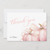 ピンクパンプキンコケットバーブベビーシャワー サンキューカード (正面)