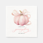 ピンクパンプキンコケットバーブベビーシャワー スタンダードカクテルナプキン (正面)