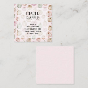 ピンクパンプキンズガールベビーおむつラッフル エンクロージャーカード