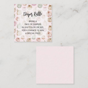 ピンクパンプキンズガールベビーおむつラッフル エンクロージャーカード