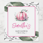 ピンクパンプキンテーマテンプレートワインラベル ワインラベル (シングルラベル)