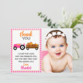 ピンクパンプキントラクターサンキューカード サンキューカード (スタンド正面)