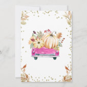 ピンクパンプキントラックベビーシャワー招待状 招待状 (裏面)