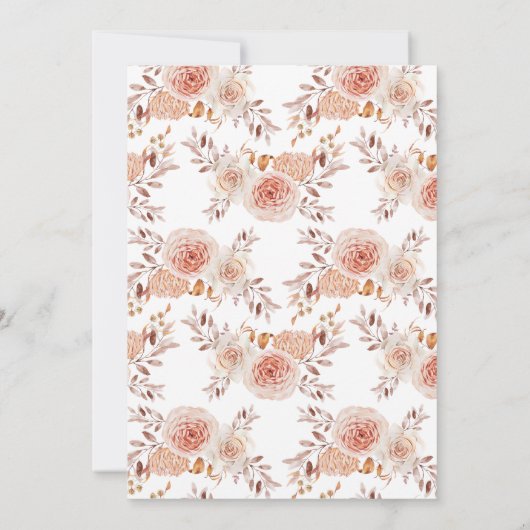 ピンクパンプキントラックボホ秋のフローラ赤ちゃんシャワー 招待状 (裏面)