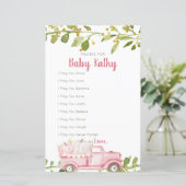 ピンクパンプキントラックラヴ祈りの言葉ベビー標識 (スタンド正面)