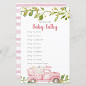 ピンクパンプキントラックラヴ祈りの言葉ベビー標識 (正面/裏面)