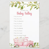 ピンクパンプキントラックラヴ祈りの言葉ベビー標識 (正面)