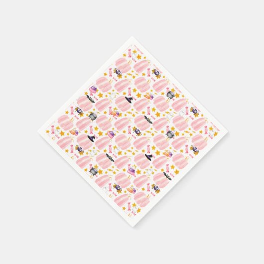 ピンクパンプキンハロウィーン スタンダードカクテルナプキン (角)