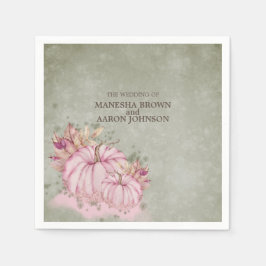 ピンクパンプキンハーベスト – 結婚ズカクテルナプキン スタンダードカクテルナプキン