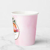 ピンクパンプキンバースデーパーティー紙カップ 紙コップ (左)