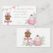 ピンクパンプキンパッチおむつラッフル エンクロージャーカード (正面/裏面)