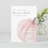 ピンクパンプキンファースト誕生日 招待状 (スタンド正面)