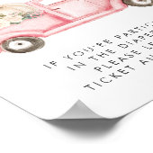 ピンクパンプキンフローラおむつラッフルベビーガールシャワー ポスター (角)