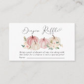 ピンクパンプキンフローラおむつラッフルベビーシャワー エンクロージャーカード (正面)