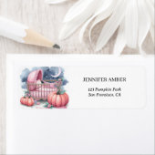 ピンクパンプキンベビークリブ素朴秋&紅葉 ラベル (インサイチュ)