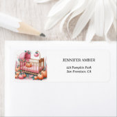 ピンクパンプキンベビークリブ素朴秋&紅葉 ラベル (インサイチュ)