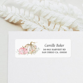 ピンクパンプキンベビーシャワー差出人住所ラベル ラベル