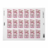 ピンクパンプキンベビーシャワー差出人住所 ラベル (フルシート)
