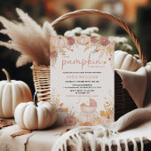 ピンクパンプキンベビーシャワー招待状ガール秋 招待状