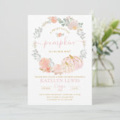 ピンクパンプキンベビーシャワー招待状 招待状 (スタンド正面)