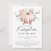 ピンクパンプキンベビーシャワー招待状 招待状 (正面)
