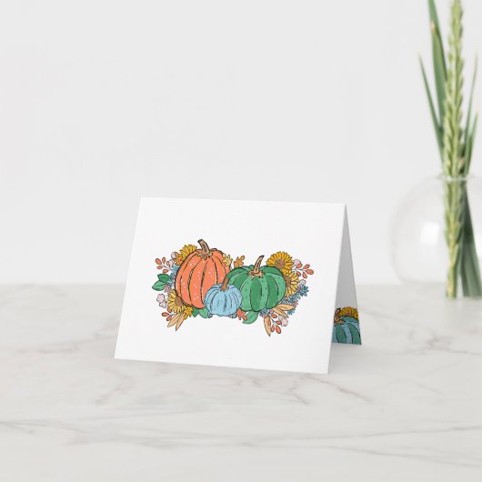 ピンクパンプキン男の赤ちゃんおめでとうか空白のら サンキューカード (正面)