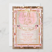 ピンクパンプキン秋インラブ素朴ブライダルシャワー 招待状 (正面)