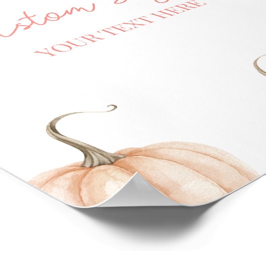 ピンクパンプキン秋秋カスタムパーティー標識 ポスター (角)