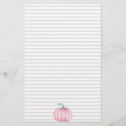 ピンクパンプキン秋秋磁器人形 便箋 (正面)