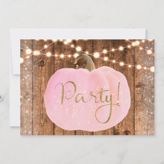 ピンクパンプキン秋素朴スウィート16誕生日写真 招待状 (裏面)