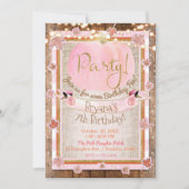 ピンクパンプキン紅葉素朴バースデーパーティー 招待状 (正面)