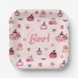 ピンクパンプキン紙プレート ペーパープレート