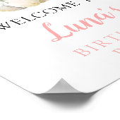 ピンクパンプキン誕生日ウェルカムサイン ポスター (角)