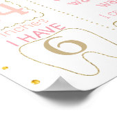 ピンクパンプキン誕生日マイルストーン記号 ポスター (角)