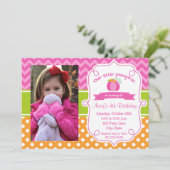 ピンクパンプキン誕生日招待状、フォトパンプキン 招待状 (スタンド正面)