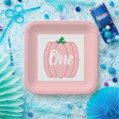 ピンクパンプキン1st誕生日紙プレート ペーパープレート (パーティー)