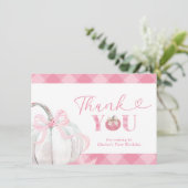 ピンクパンプキ名門私立校風のンガール誕生日サンキューカード エンクロージャーカード (スタンド正面)